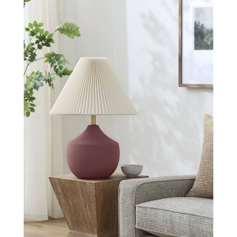 Livabliss Benson Rustic Accent Table Lamp - Brick/Ripple