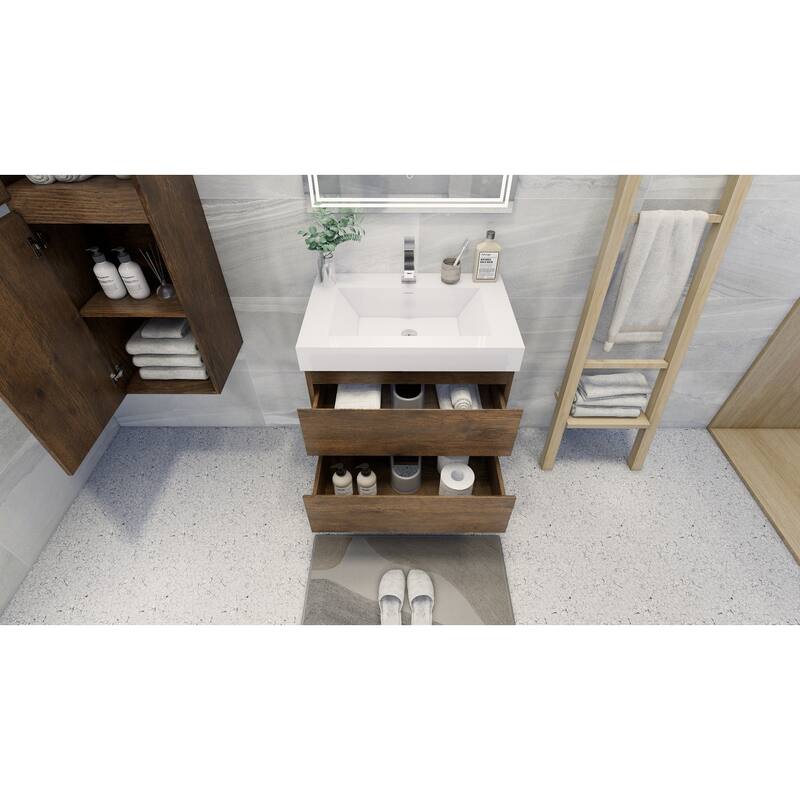 Baillie 30'' Wall-Mounted Vanity with Reinforced Acrylic Sink