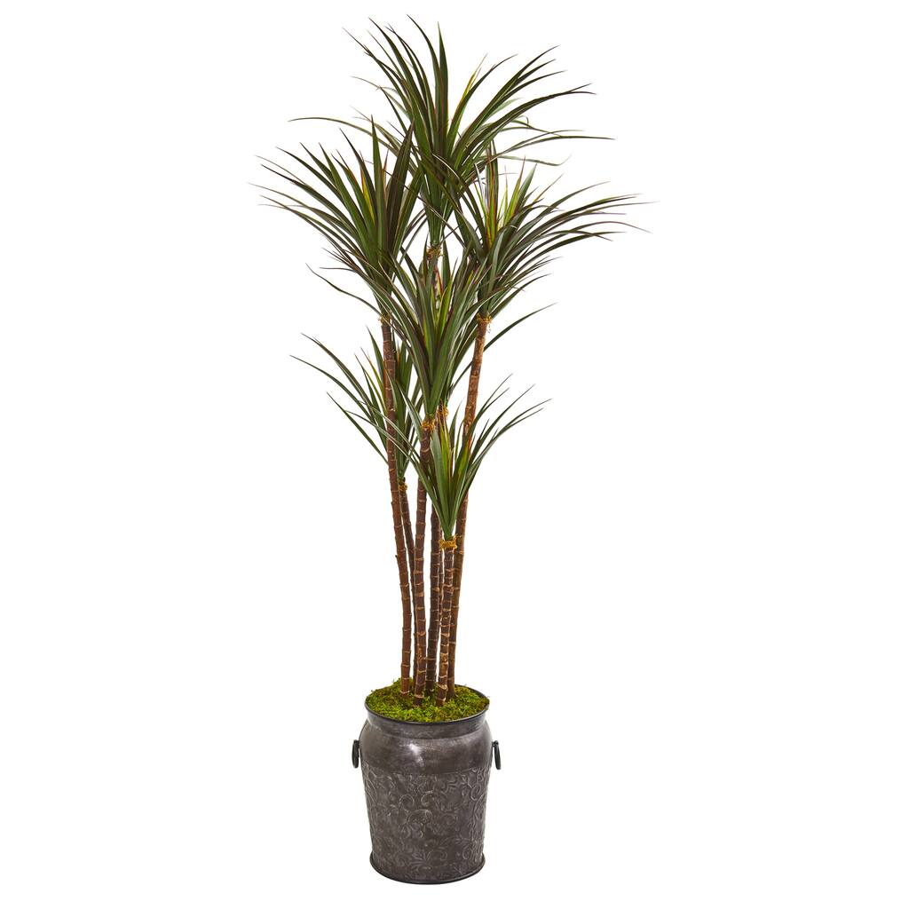 6ft Giant Yucca Artificial Tree in Decorative Planter with UV Resistant Pointed Green Leaves for Home or Patio
