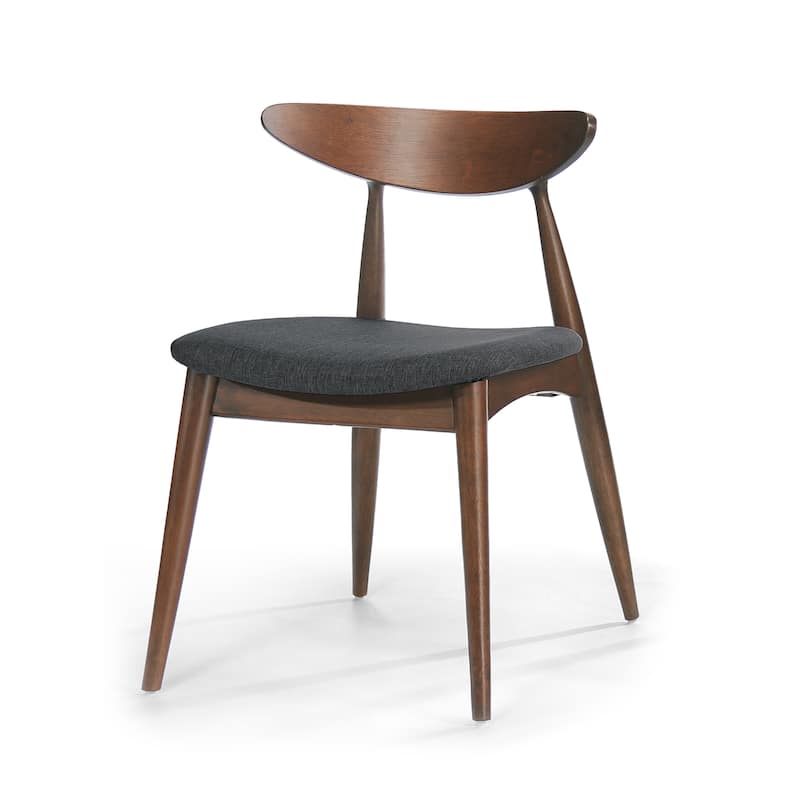 Set of 2 Retro Rubberwood Chairs with Ergonomic Back & Plush Cushions