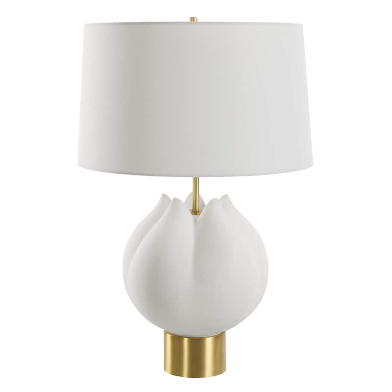 Uttermost In Bloom White Table Lamp - 26"H, Shade 11"H x 18"Dia.