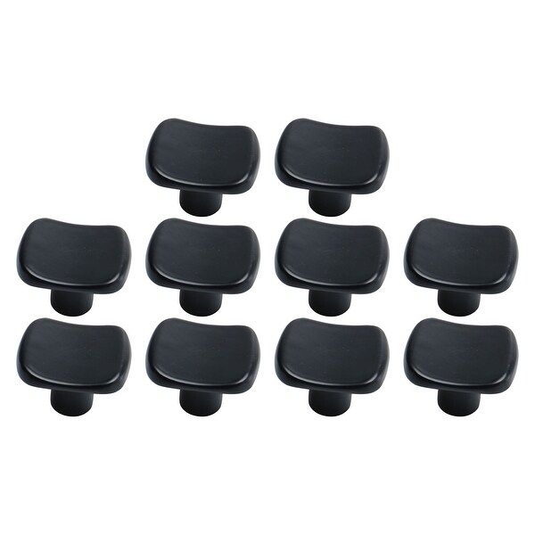 Zinc Alloy Knobs Vintage Handle Wardrobe Door Accessories 30x27mm, Black 10pcs