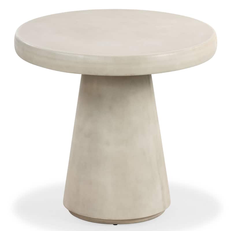 SAFAVIEH Couture Hayleen Round Concrete Accent Table - 24"W x 24"D x 22"H - Light Grey