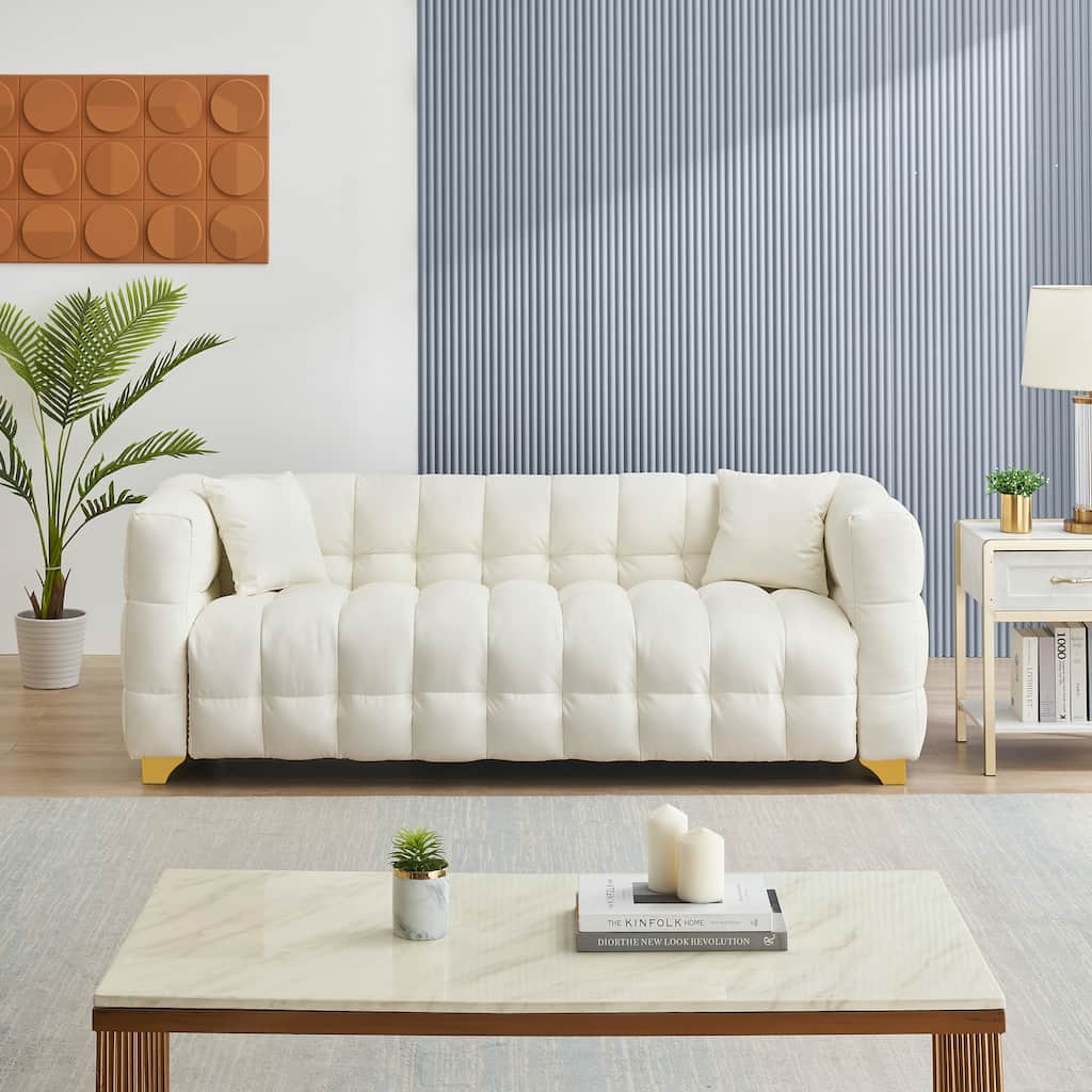 80 inches long, 21.7 inches deep, American body structure, technology fabric sofa, 3 seats waterproof and stain-proof