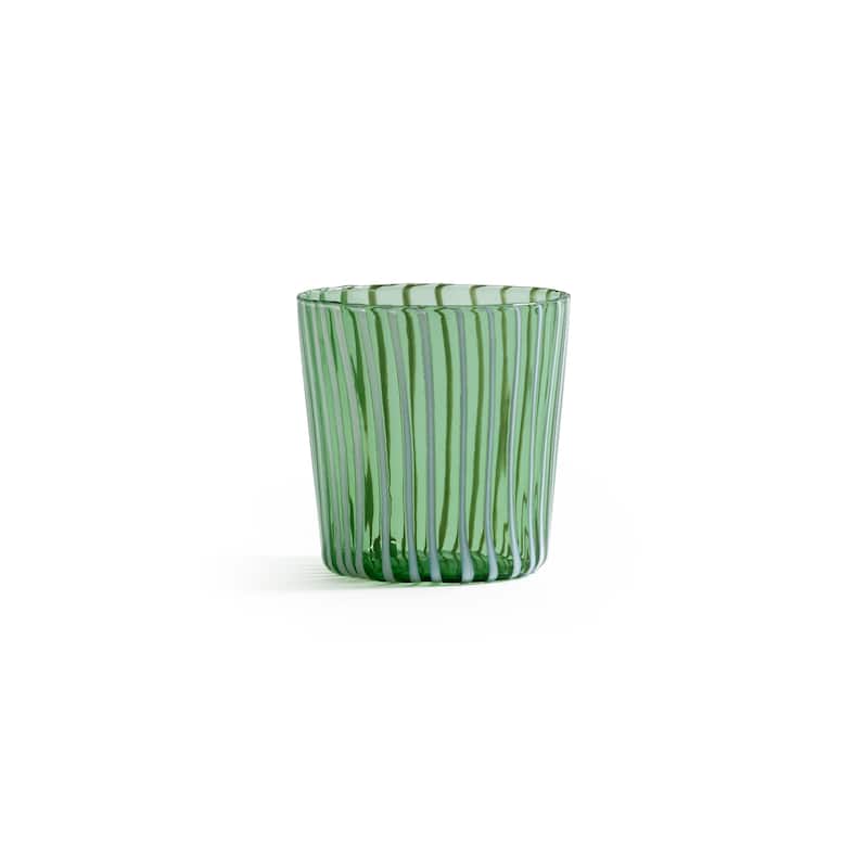 Marina White Stripe Glass Tumblers, Set of 6