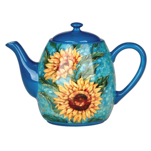 slide 2 of 4, Certified International Golden Sunflowers Teapot - 9" x 5.25" x 6.5"