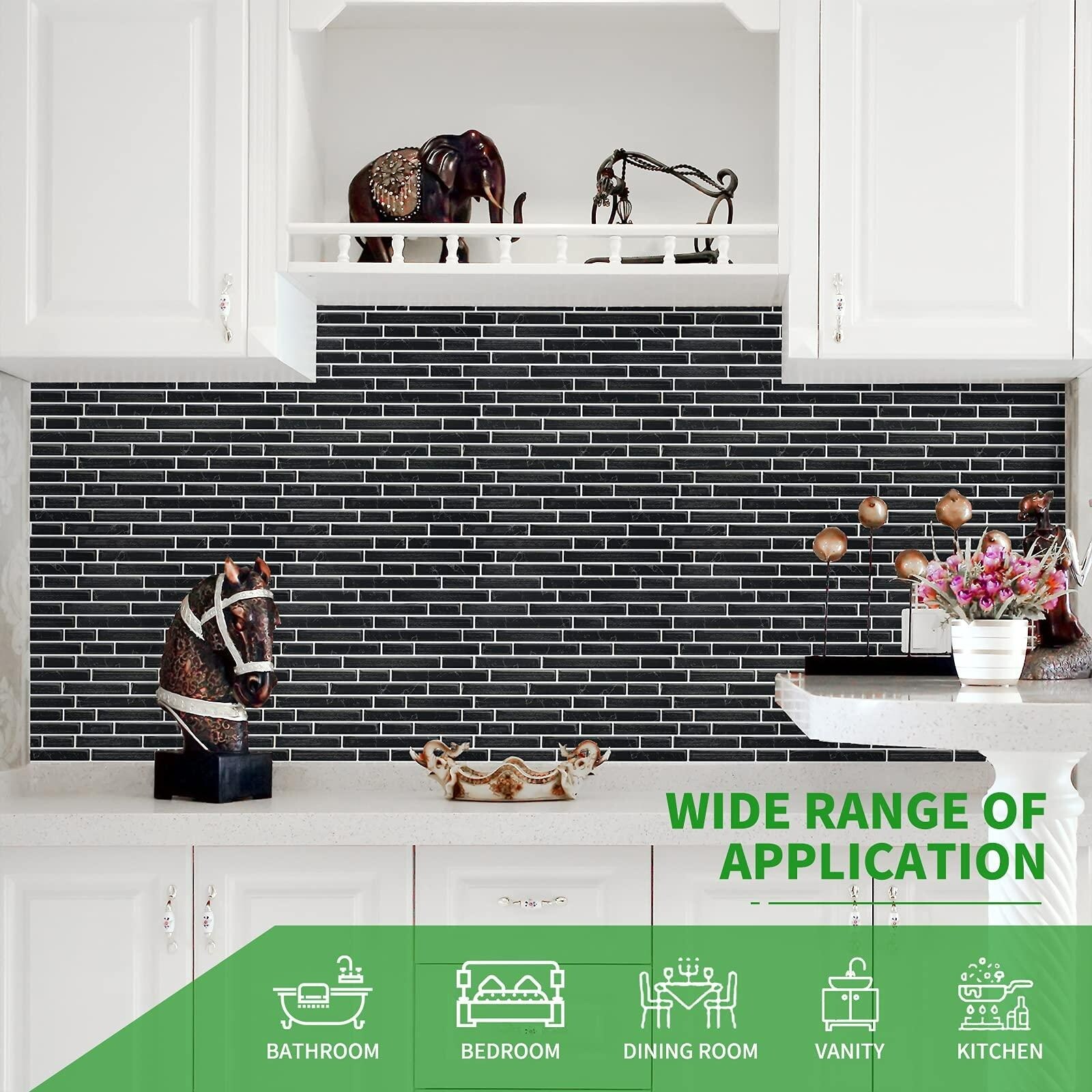 Peel and Stick Tile for Kitchen, Self-Adhesive Kitchen Backsplash, Vinyl Decorative Tiles (10 Tiles)