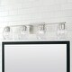 preview thumbnail 11 of 10, Lucas 4-light Bath/ Vanity Fixture w/ Wavy Embossed Glass