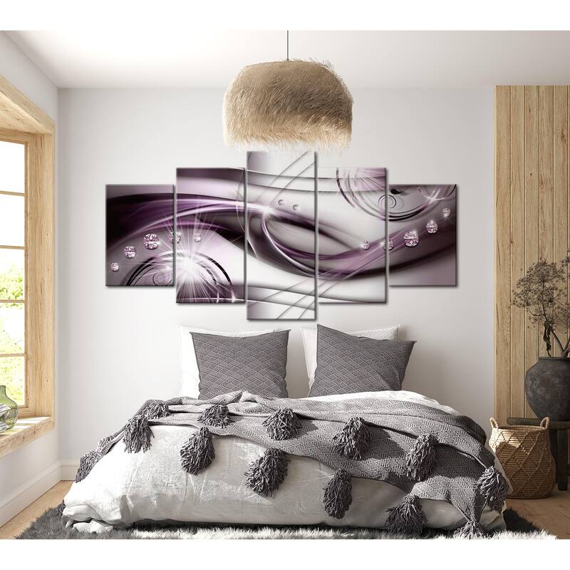 Glam Canvas Wall Art - Purple Glow - 5 Pieces