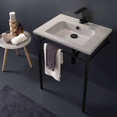Nameeks Scarabeo 5210-CON-One Hole Etra 24-3/16" Rectangular Ceramic