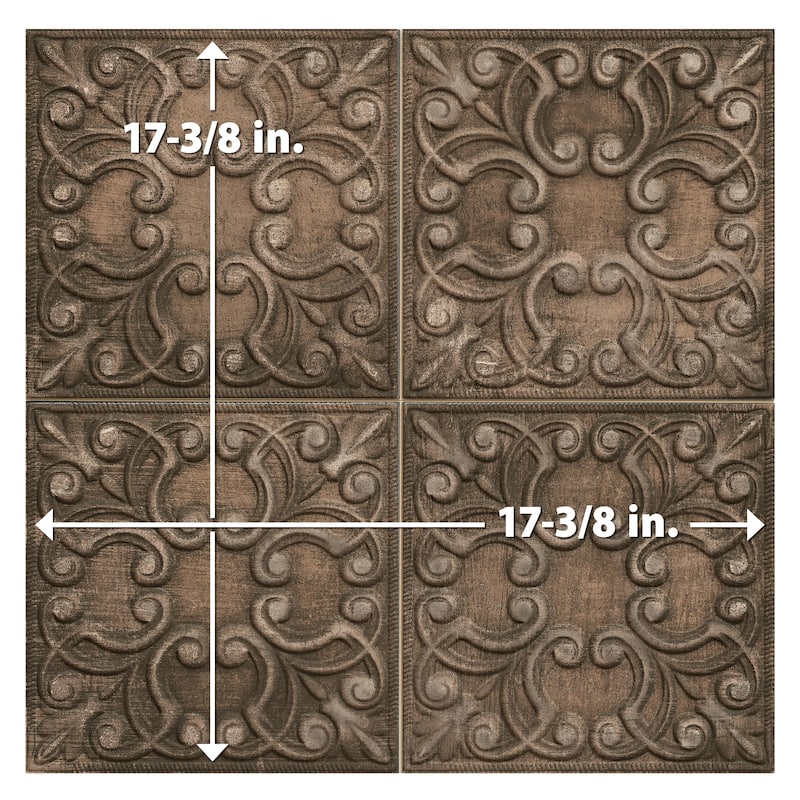 Merola Tile Victorian Tin Copper 17-3/8" x 17-3/8" Porcelain Wall Tile