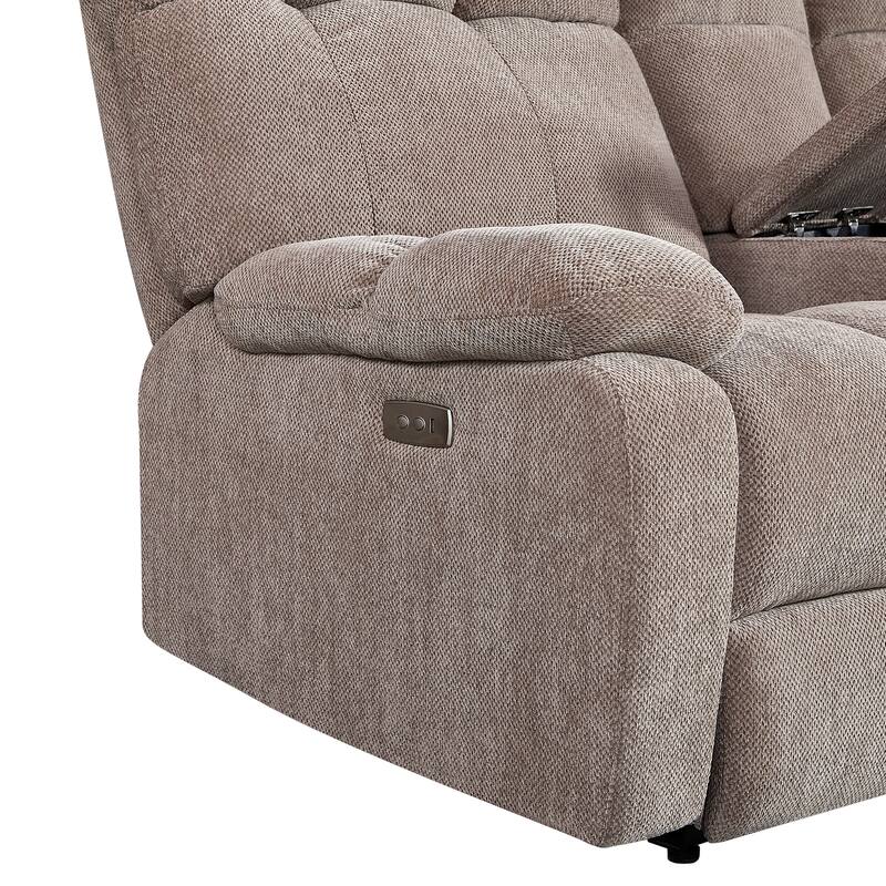 Dual Motor Power Recliner Sofa 2 Seater Multiple Combinations, Beige Fabric