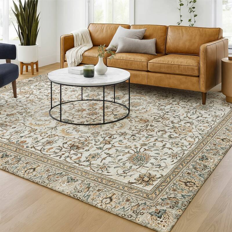 Machine Washable Indoor/ Outdoor Traditional Arvada Chantille Rug