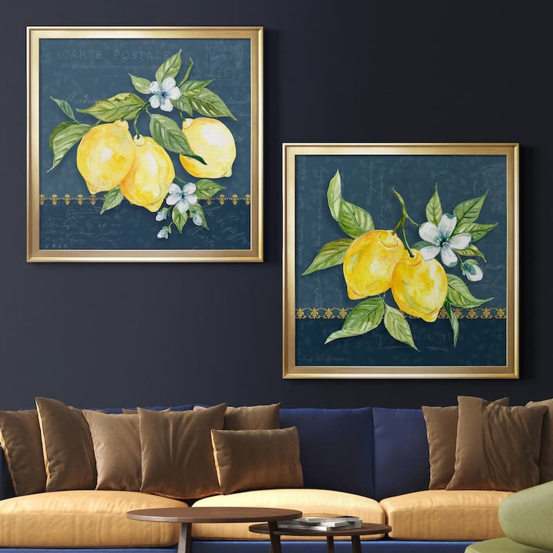 Blue Lemon Squeeze I Premium Framed Canvas - Ready to Hang