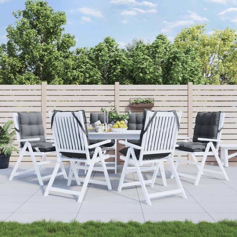 vidaXL Lowback Chair Cushion Set of 4 Anthracite - 19.7 x 39.4 x 2.8 in. - Anthracite (1)