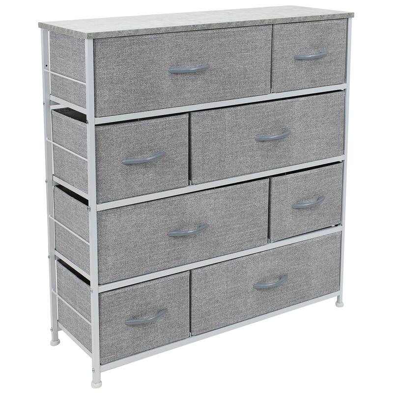 Dresser w/ 8 Drawers Furniture Storage & Chest Tower for Bedroom - Gray