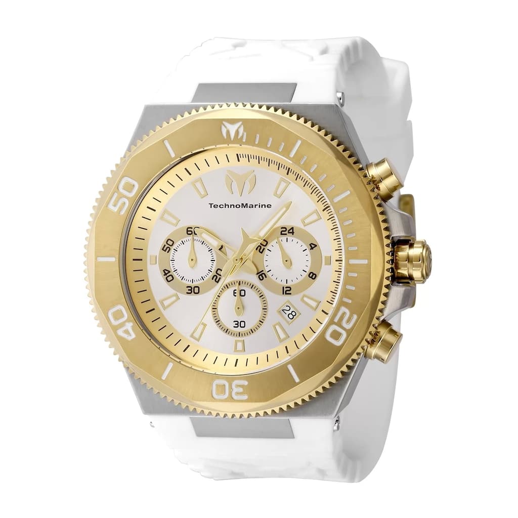 Technomarine Men's TM-224016 Manta Quartz Chronograph Silver, Gold - White
