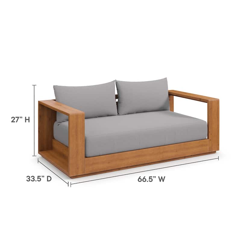 Tahoe Acacia Wood Outdoor Patio Acacia Wood Loveseat