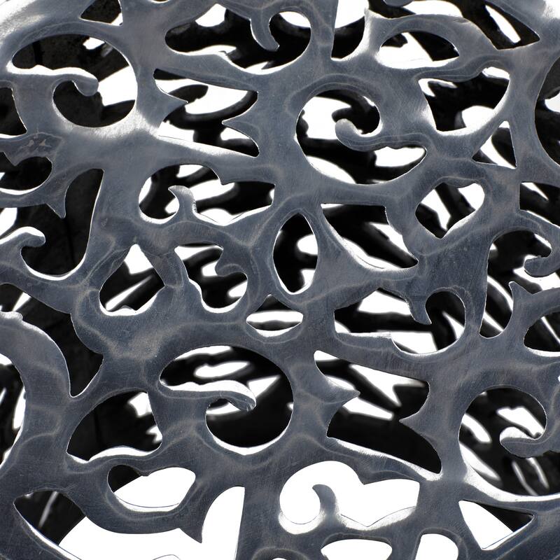 Silver Aluminum Contemporary Accent Table 18 x 13 x 13 - 13 x 13 x 18