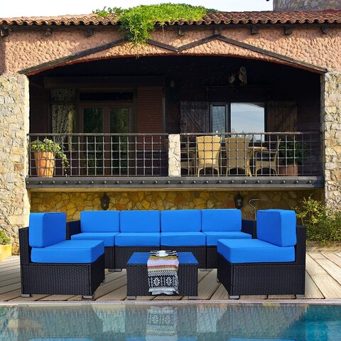 Mcombo Patio Furniture Sectional Set Outdoor Wicker Sofa