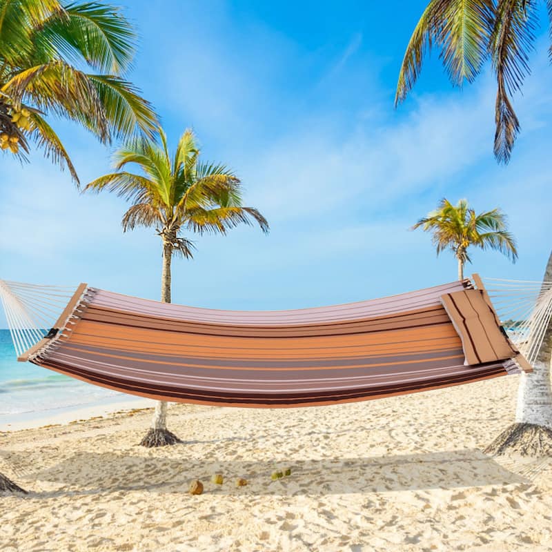 Gymax Patio Hammock Foldable Portable Swing Chair Bed Detachable