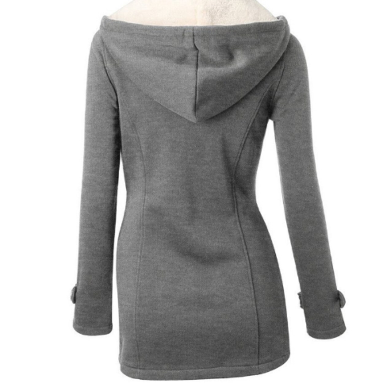 Shop Women S Classic Winter Hooded Trench Jacket Warm Coat