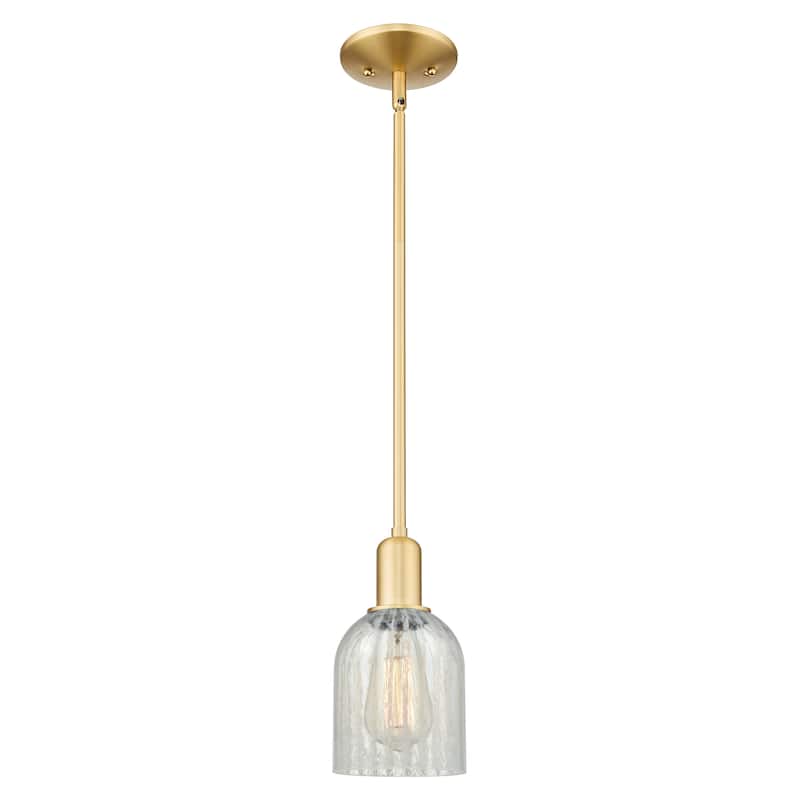 Innovations Lighting Endless Possibilities Arcadia - Caledonia - 1 Light 5" Stem Hung Mini Pendant - Mouchette/Satin Gold