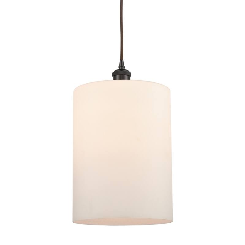 Innovations Lighting 516-1P-14-9-L Cobbleskill Pendant Cobbleskill 9" - Matte White / Oil Rubbed Bronze