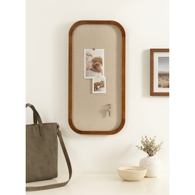 Kate and Laurel Hutton Wood Framed Fabric Pinboard