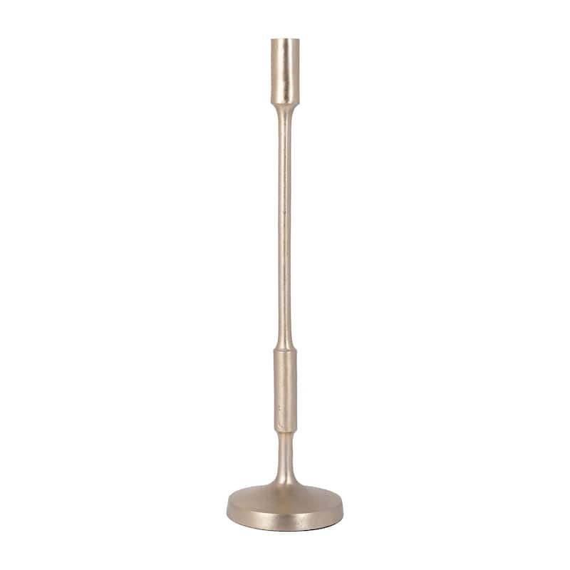 Champagne Metal Candle Holder Contemporary Aluminum Narrow Taper Candle Holder for Home, Office, Event Decor