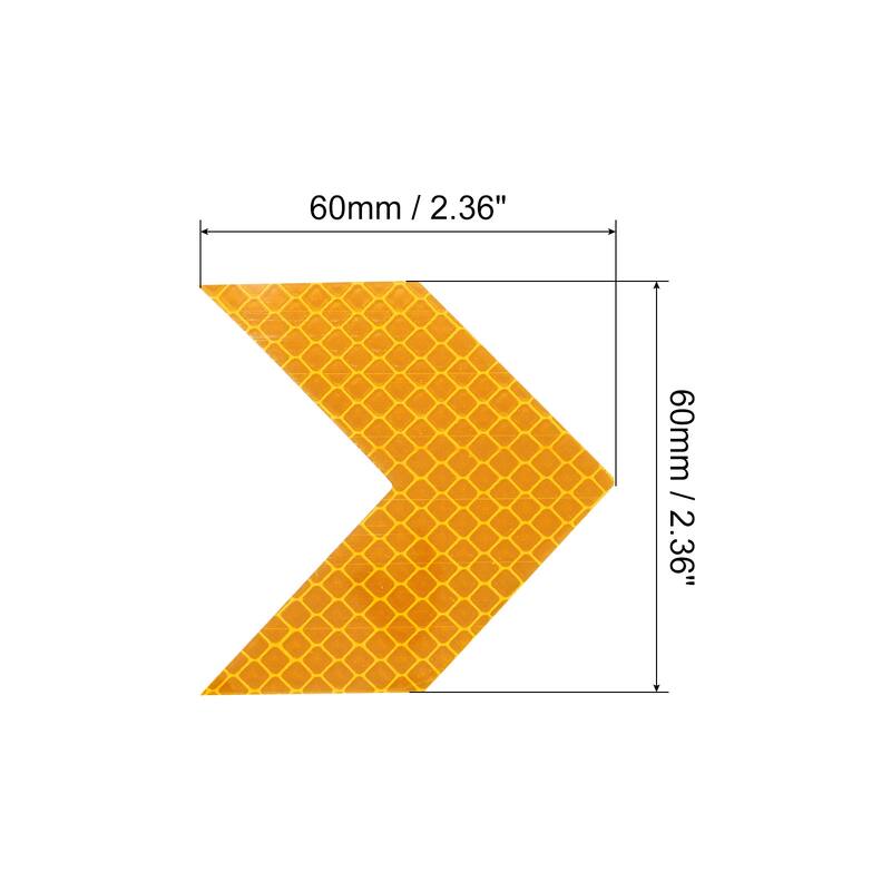 Reflective Stickers, 10 Pack 2.36 x 2.36 Inch Warning Arrow Reflector, Yellow