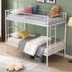 preview thumbnail 4 of 9, Industrial Modern Twin over Twin Metal Bunk Bed with 2 Stairs, Save Space or Split Into 2 Beds, Durability & Stability, White