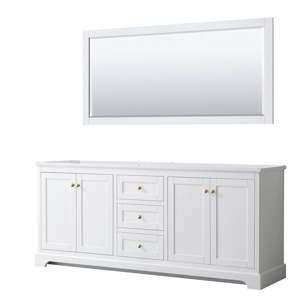 Wyndham Collection Avery 80" Double Free Standing Vanity Cabinet -