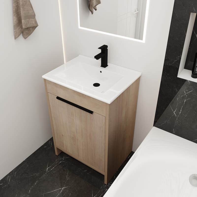 24" Bathroom Vanity with Ceramic Sink