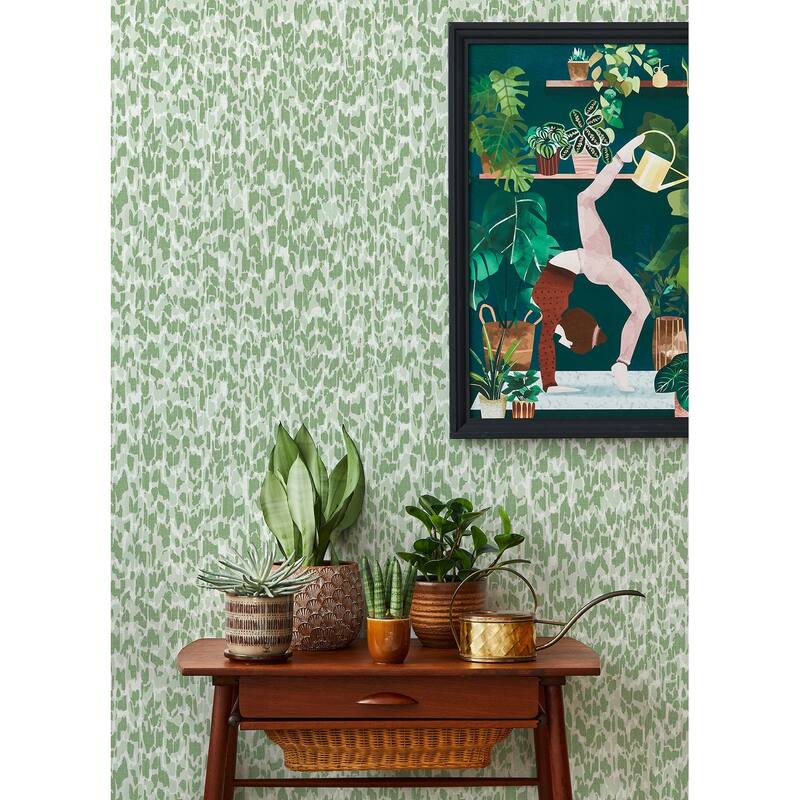 A-Street Prints Flavia Green Animal Print Wallpaper