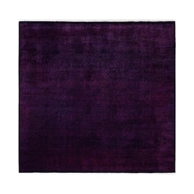 Overdyed One-of-a-Kind Hand-Knotted Area Rug - Purple - 8' 0" x 8' 3"