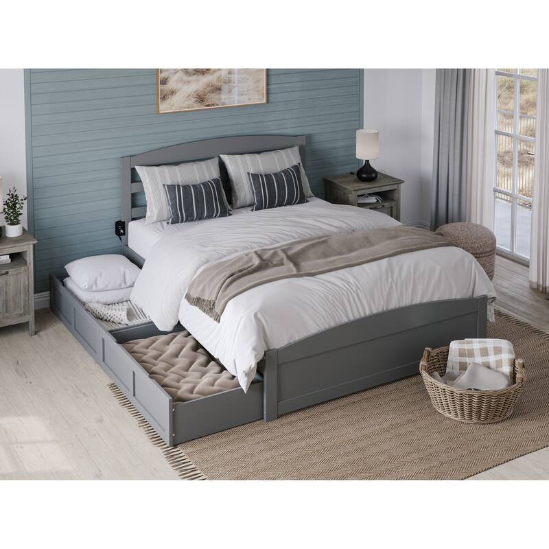 Warren Platform Bed with Footboard and 2 Storage Drawers