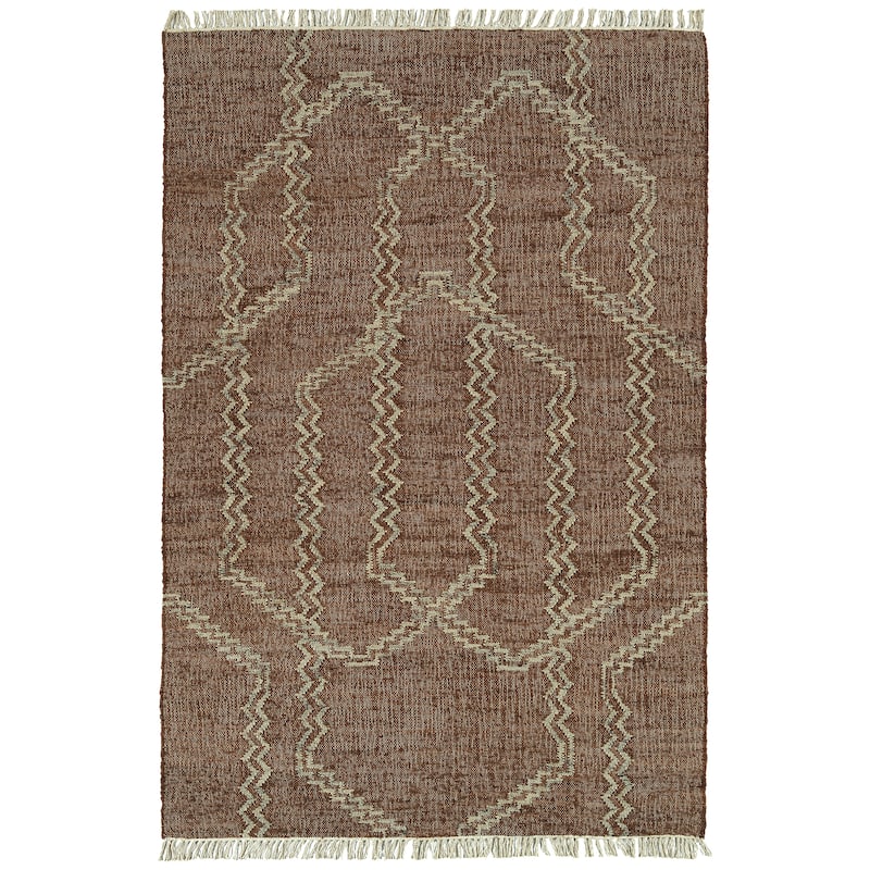 Natural Jute Black Hand-Made Indoor Area Rug - 5' x 8' - Navy