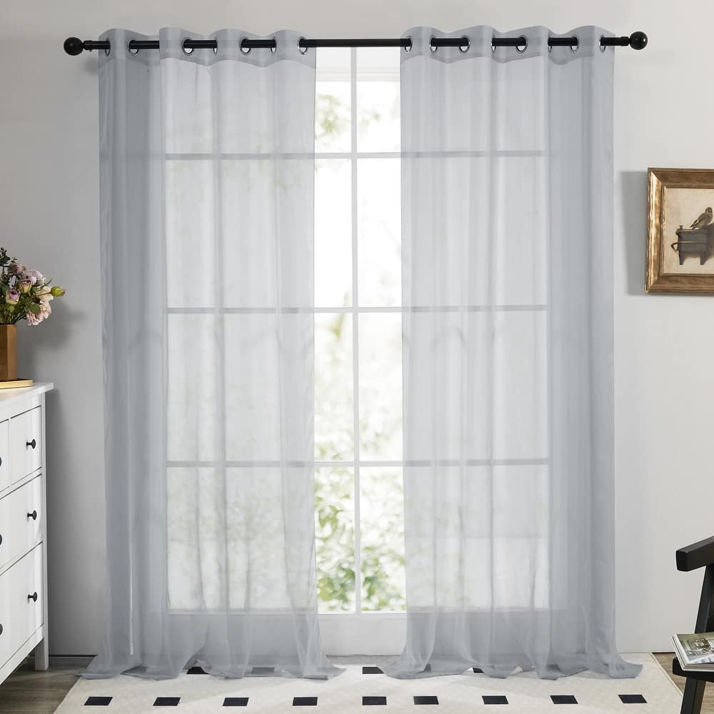 Grommet Sheer Curtain for Living Room 2 Panels
