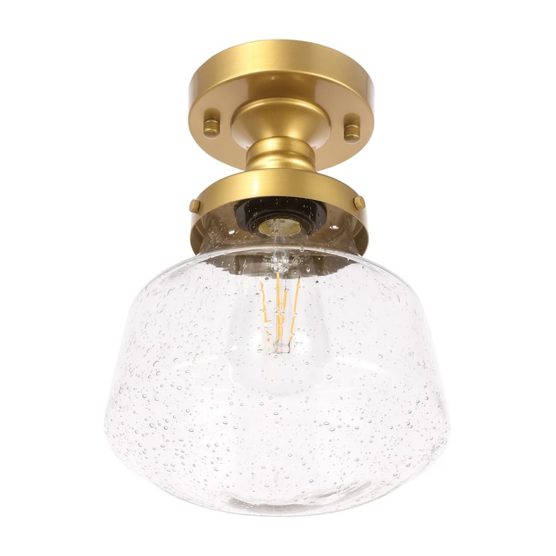 Nyle 1-Light Clear Bubble Glass Flush Mount
