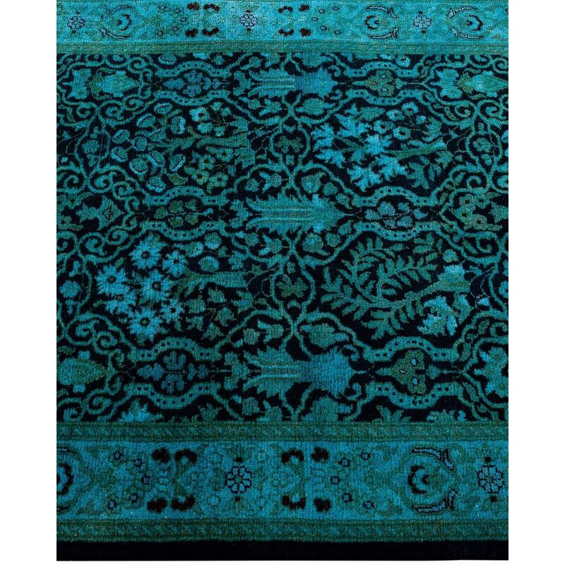 Fine Vibrance One-of-a-Kind Hand-Knotted Runner Rug - Black, 2' 6" x 17' 10" - 2' 6" x 17' 10"