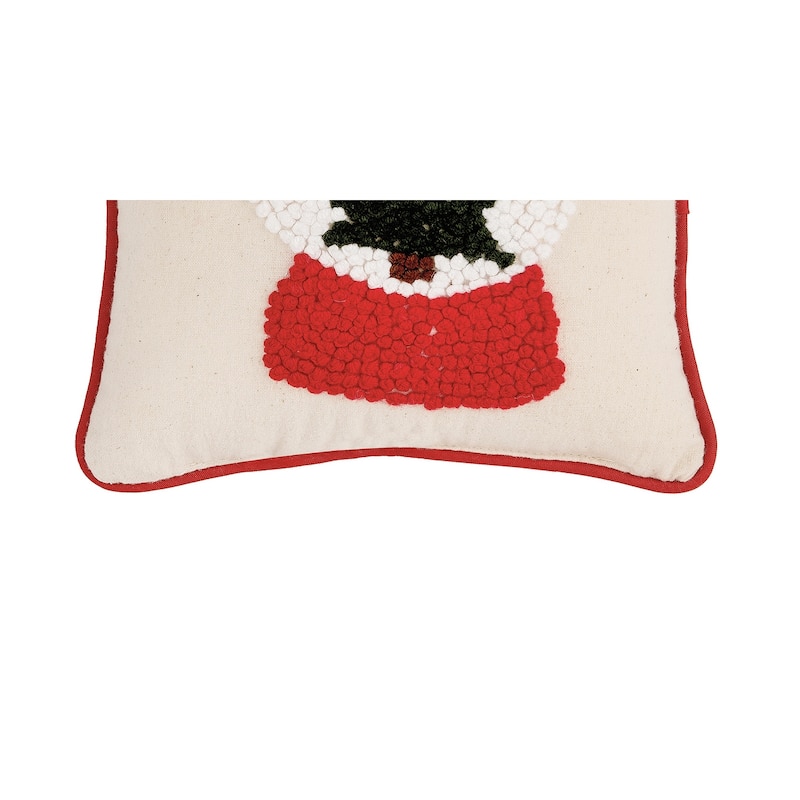 Snow Globe Tree French Knot Throw Pillow