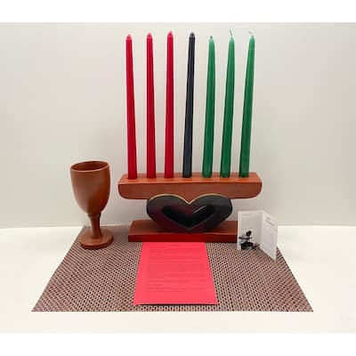 Handcrafted Kwanzaa Heart Celebration Set (Ghana)