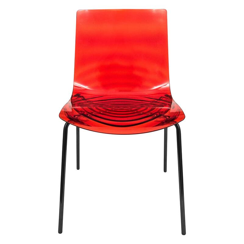 Stackable Dining Chair in ABS Plastic with Stainless Steel Legs Set of 4 Astor Collection