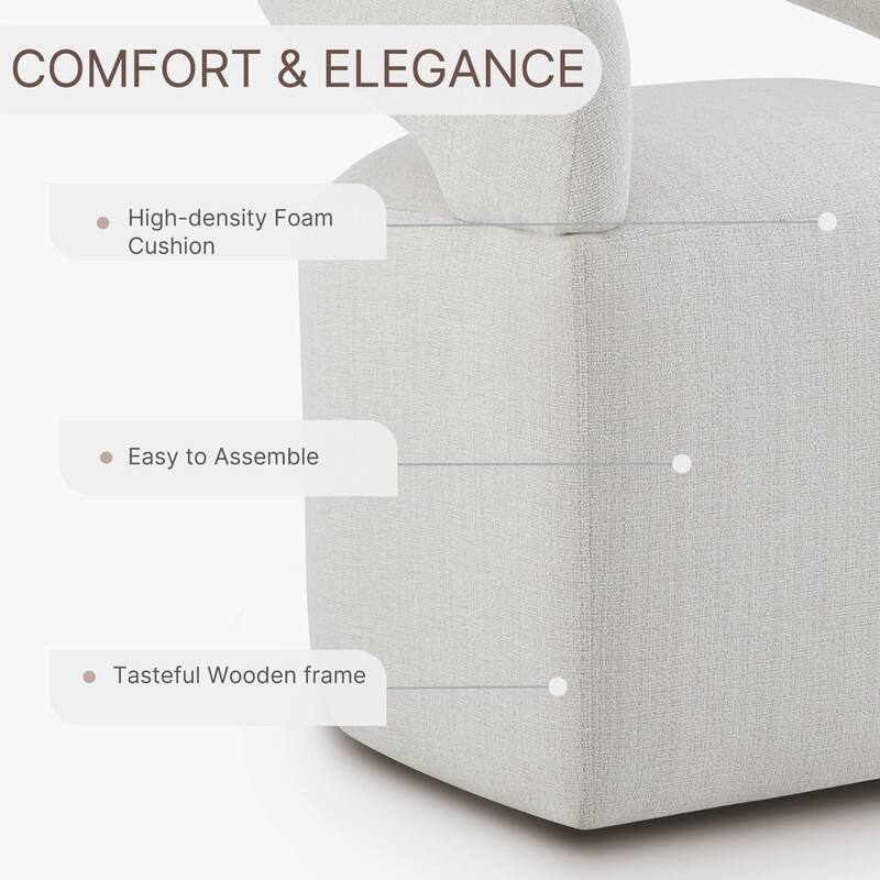 Spruce & Spring Parker Modern Mobile Dining Chair with Casters & Open Back