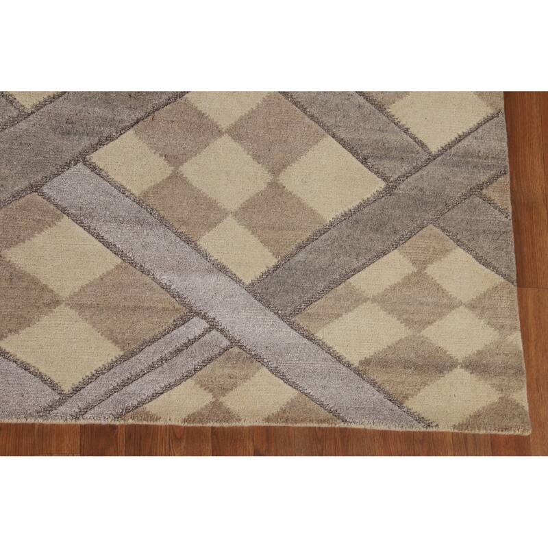 Trellis Gabbeh Oriental Area Rug Handmade Wool Carpet - 9'0" x 11'9"