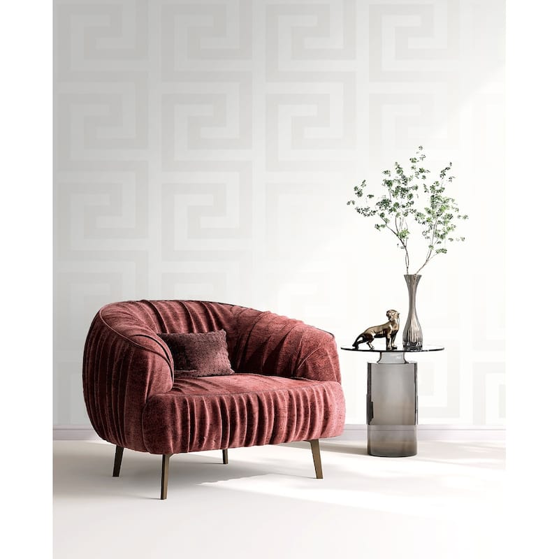 Seabrook Designs Forte Greek Key Non-Woven Unpasted Wallpaper