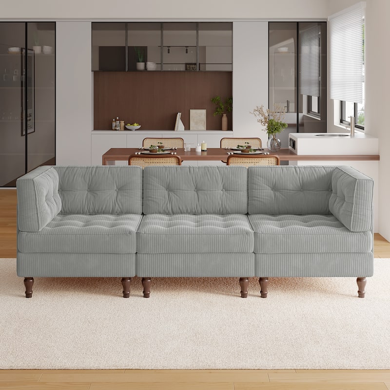 Madison Oversized Upholstered Corduroy Modular Sectional Sofa
