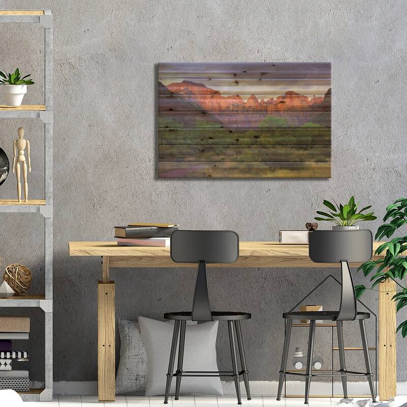 Towers Of The Virgin, Zion National Park, Utah Print On Wood by Tim Fitzharris - Multi-Color