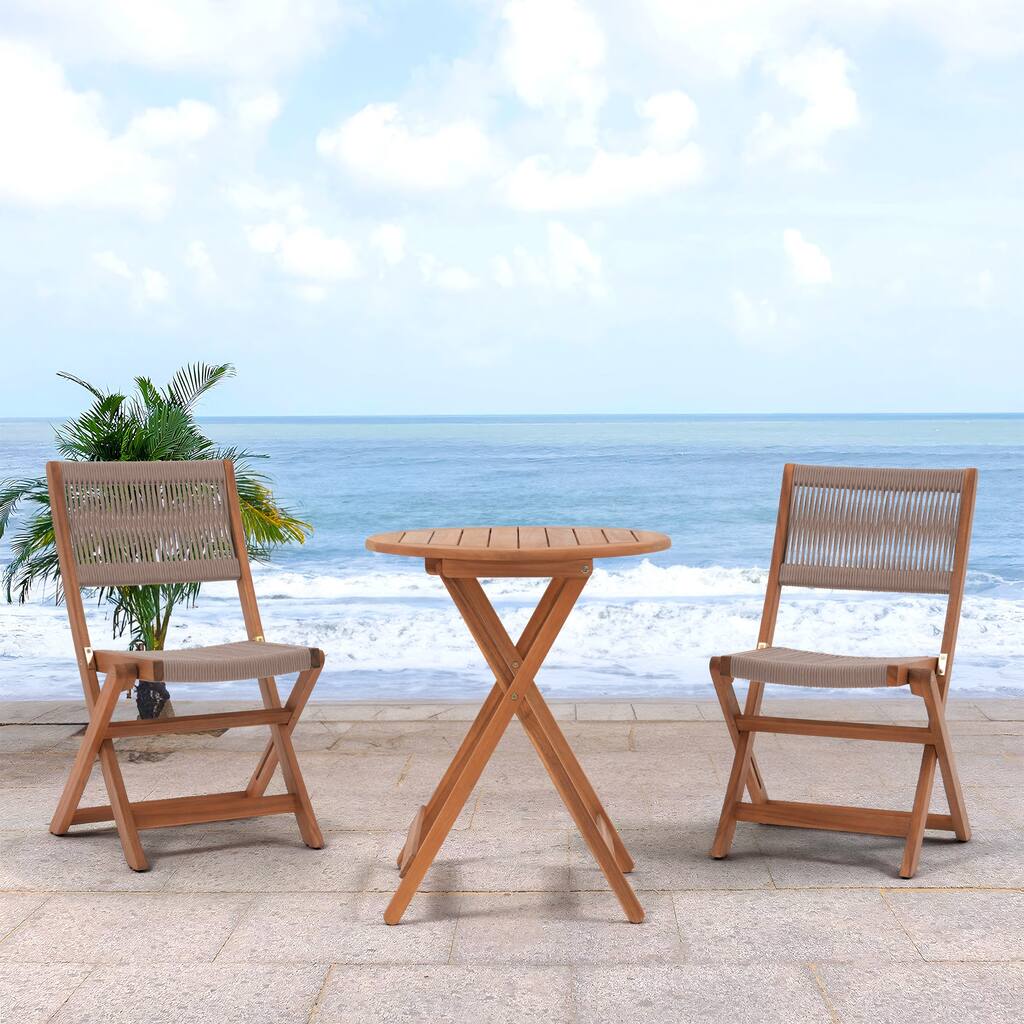 3-piece Folding Wood Patio Bistro Set